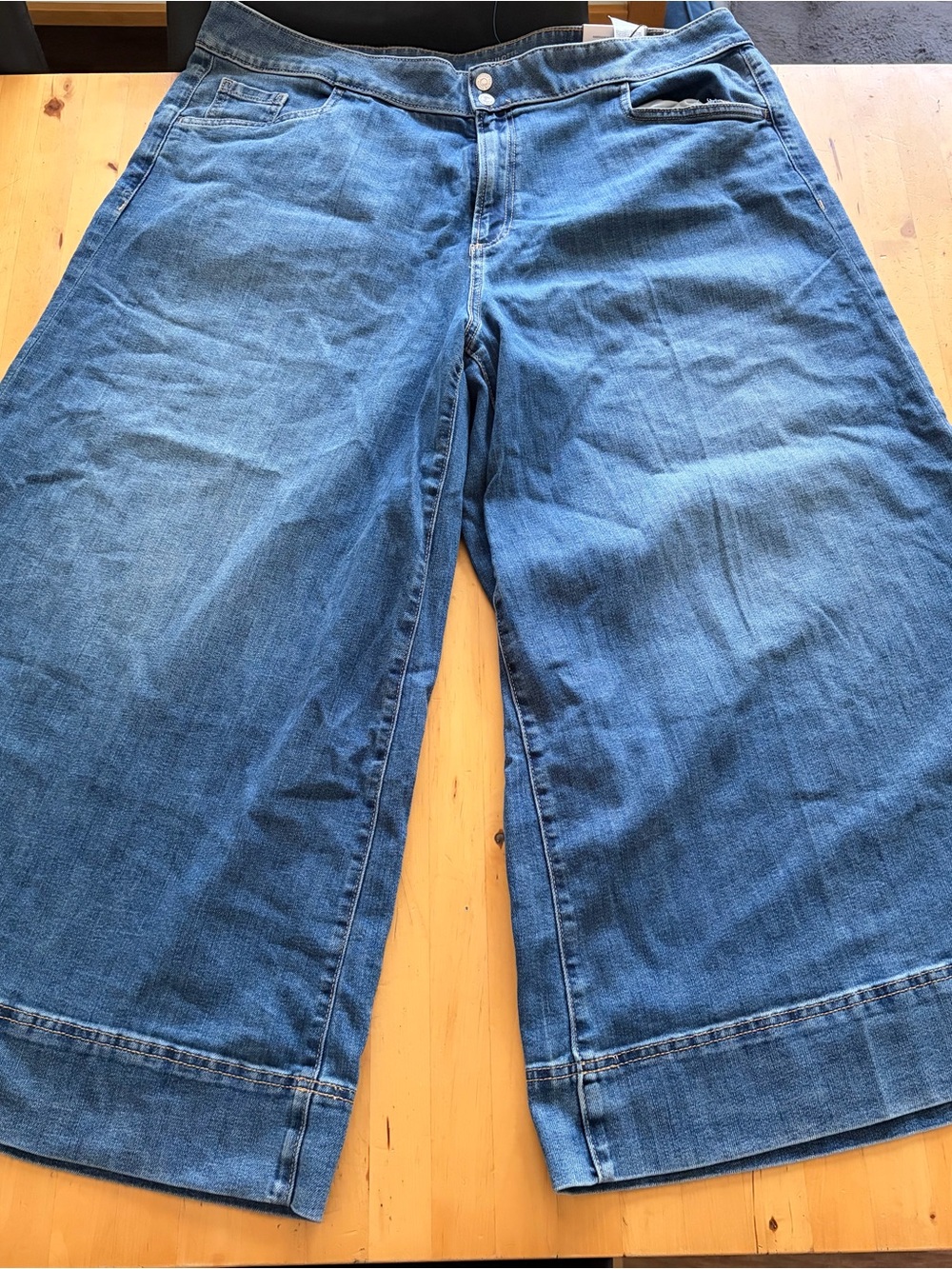 Chico's Wide-Leg Denim Shorts in Medium Blue